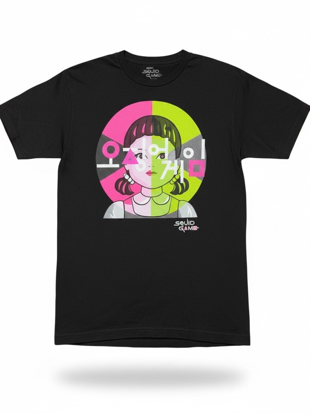 Netflix Squid Game Young Hee Doll Red Light Green Light Tee Black L NWOT